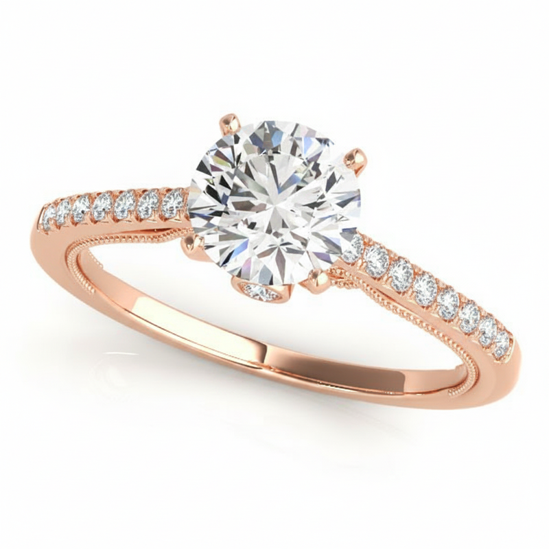 Single-Row Prong-Set Engagement Ring — Rose Gold