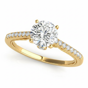 Single-Row Prong-Set Engagement Ring — Yellow Gold