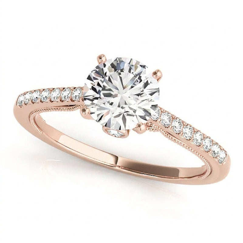 Single-Row Prong-Set Engagement Ring — Rose Gold