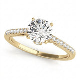 Single-Row Prong-Set Engagement Ring — Yellow Gold