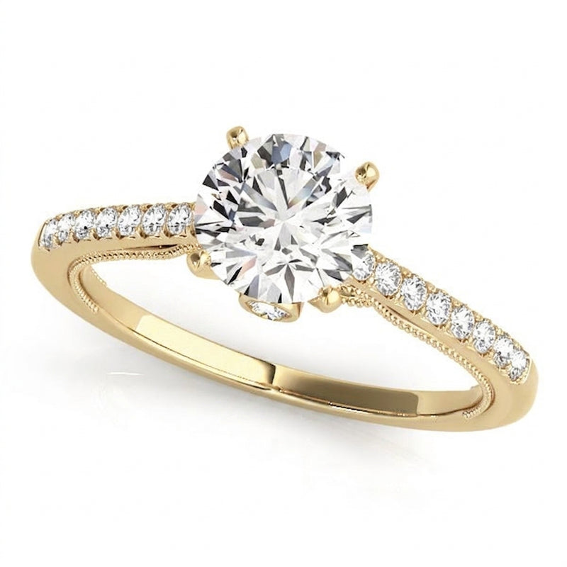 Single-Row Prong-Set Engagement Ring — Yellow Gold