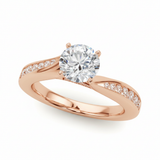 Single-Row Prong-Set Engagement Ring — Rose Gold
