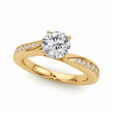 Single-Row Prong-Set Engagement Ring — Yellow Gold