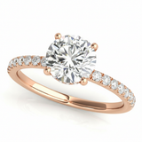 Single-Row Rd Center Engagement Ring — 1 ct — Rose Gold
