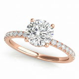 Single-Row Rd Center Engagement Ring — 1 1/4 ct — Rose Gold