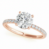 Single-Row Rd Center Engagement Ring — 2 ct — Rose Gold