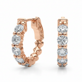 7/8 ctw Single-Row Vault Lock Hoops — Rose Gold