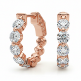 1/2 ctw Single-Row Vault Lock Hoops — Rose Gold