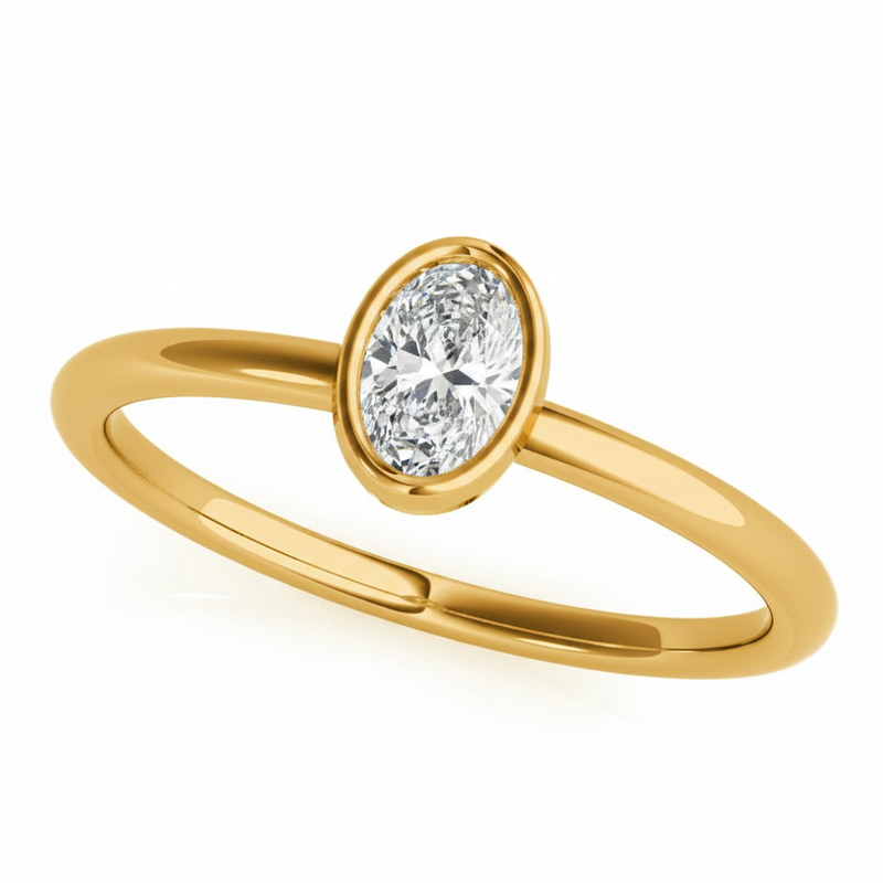 1/4 ctw Solitaire Stack Oval — Yellow Gold