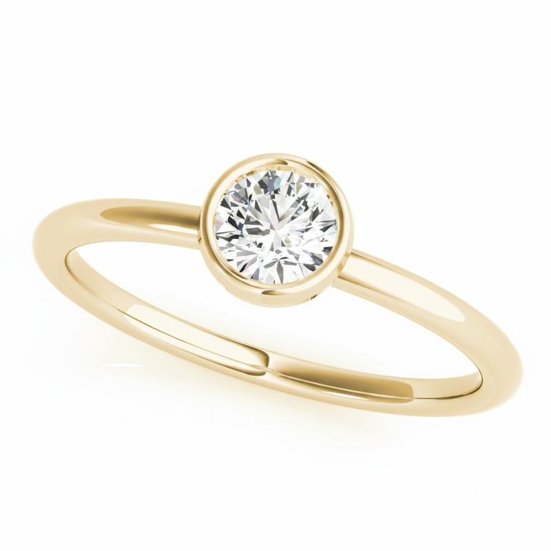 1/3 ctw Solitaire Stack Round — Yellow Gold