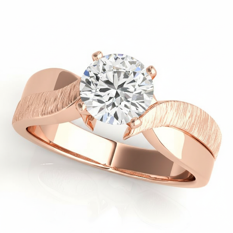 Solitaire Engagement Ring (50040-E) — Rose Gold