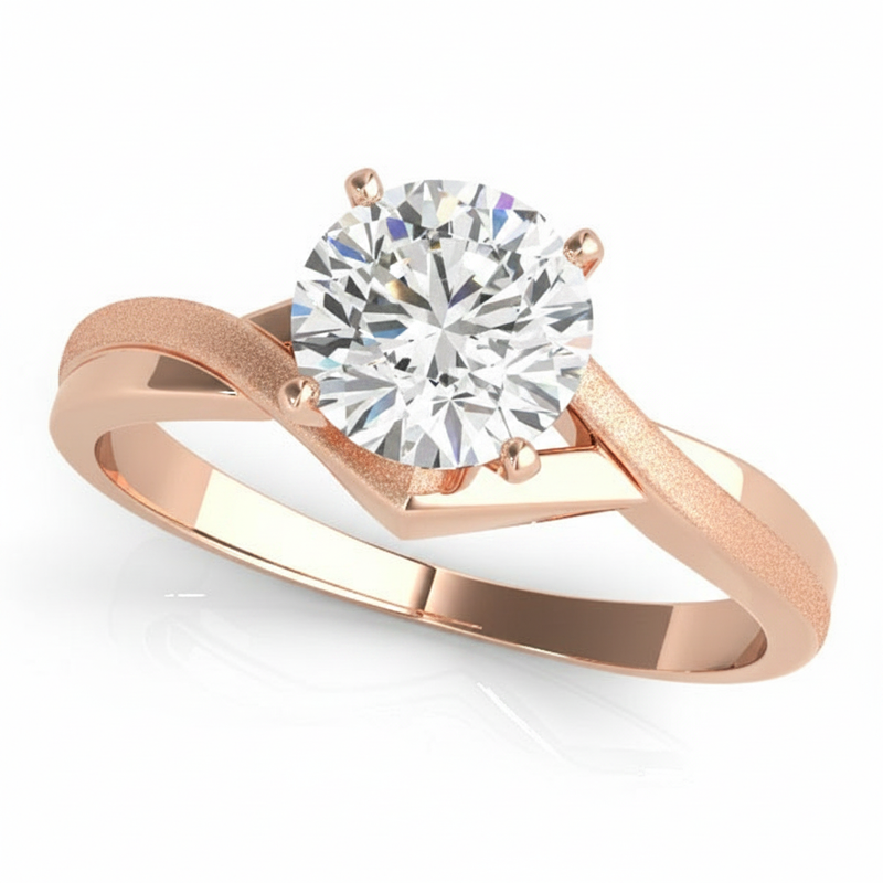Solitaire Engagement Ring (50083-E) — Rose Gold