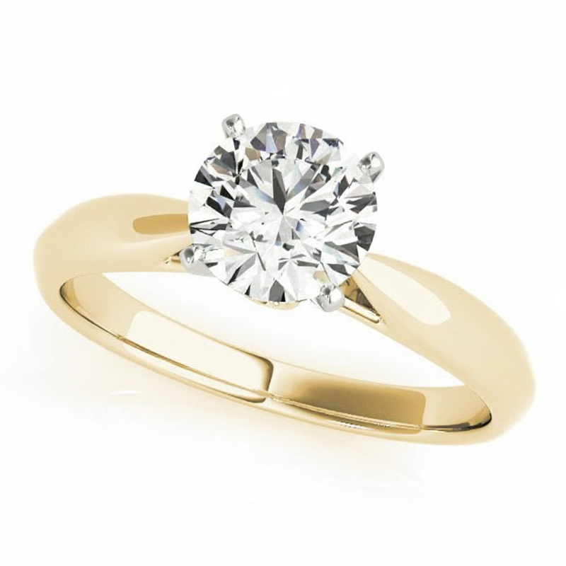 Solitaires Engagement Ring (Round Center) — Yellow Gold