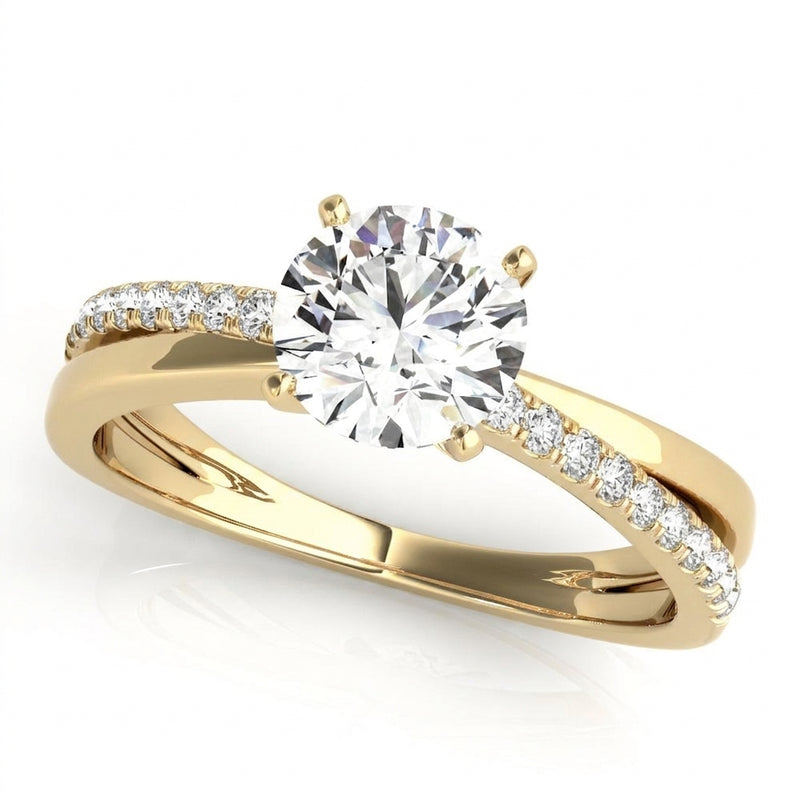 Split Shank Engagement Ring — Yellow Gold
