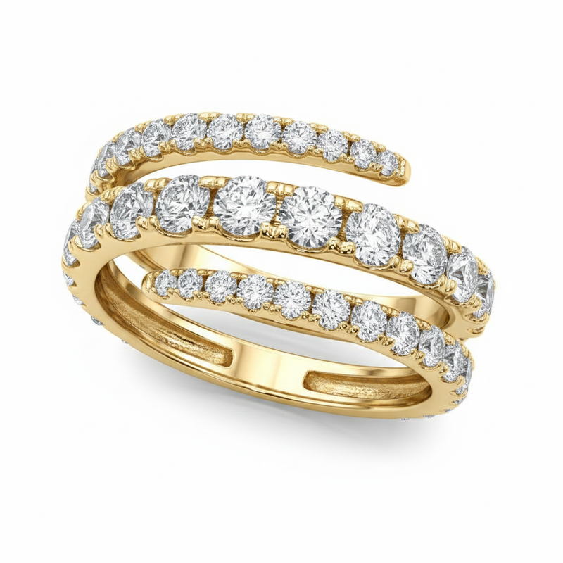 1 1/2 ctw Split Shank Swirl Band — Yellow Gold