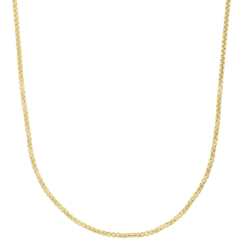 10K Gold 2.5mm Solid Round Box Chain 