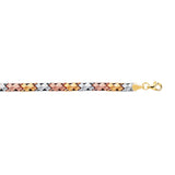 14K Tri-color Gold Satin Mini X Stampato Bracelet