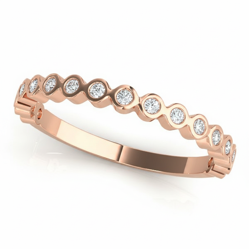 1/8 ctw Lab-Grown Stackable Band — Rose Gold