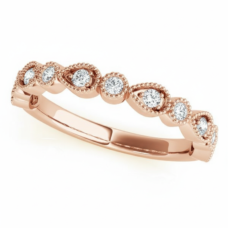 Petite 1/6 ctw Natural Diamond Stackable Band — Rose Gold