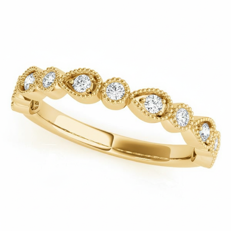 Petite 1/6 ctw Natural Diamond Stackable Band — Yellow Gold