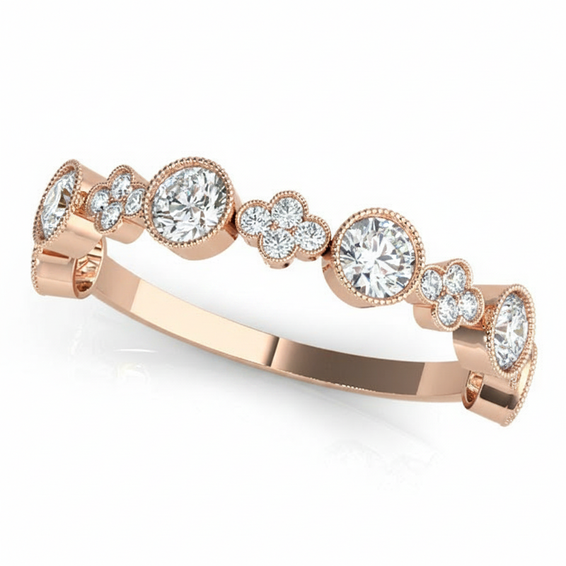 1/3 ctw Lab-Grown Stackable Band — Rose Gold