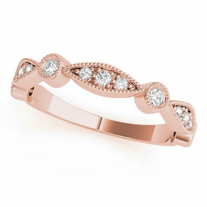 Classic 1/6 ctw Natural Diamond Stackable Band — Rose Gold
