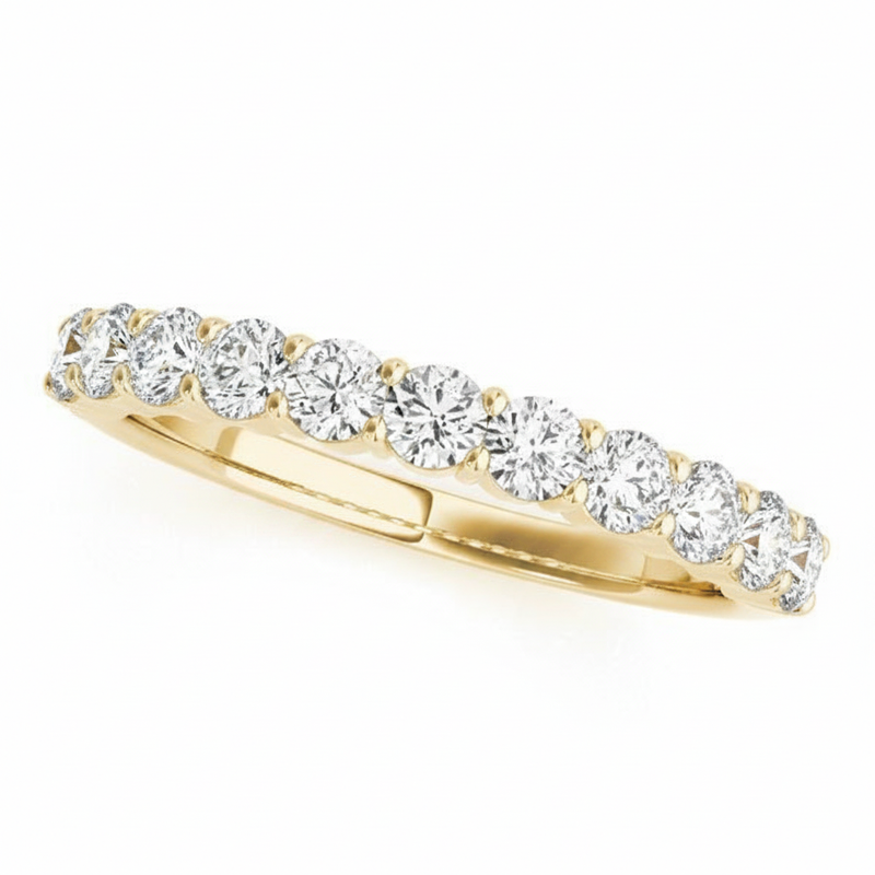 Straight Diamond Wedding Band — 1/8 ctw — Yellow Gold