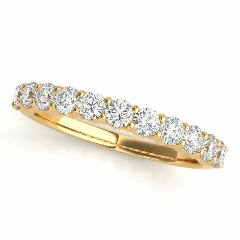 Straight Diamond Wedding Band — 1/4 ctw — Yellow Gold