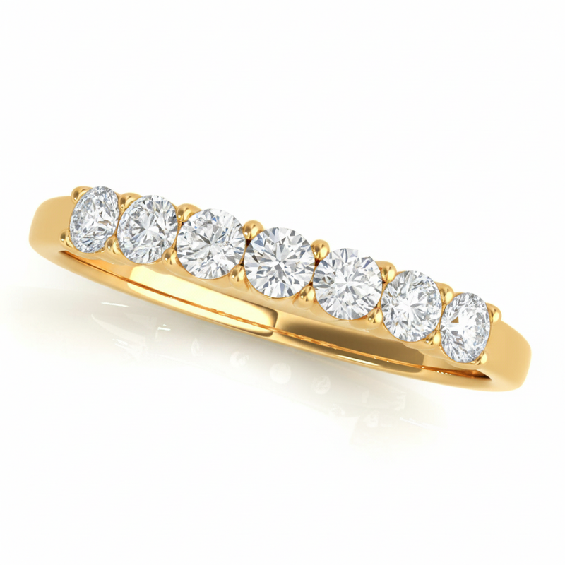 Straight Diamond Wedding Band — 1/3 ctw — Yellow Gold