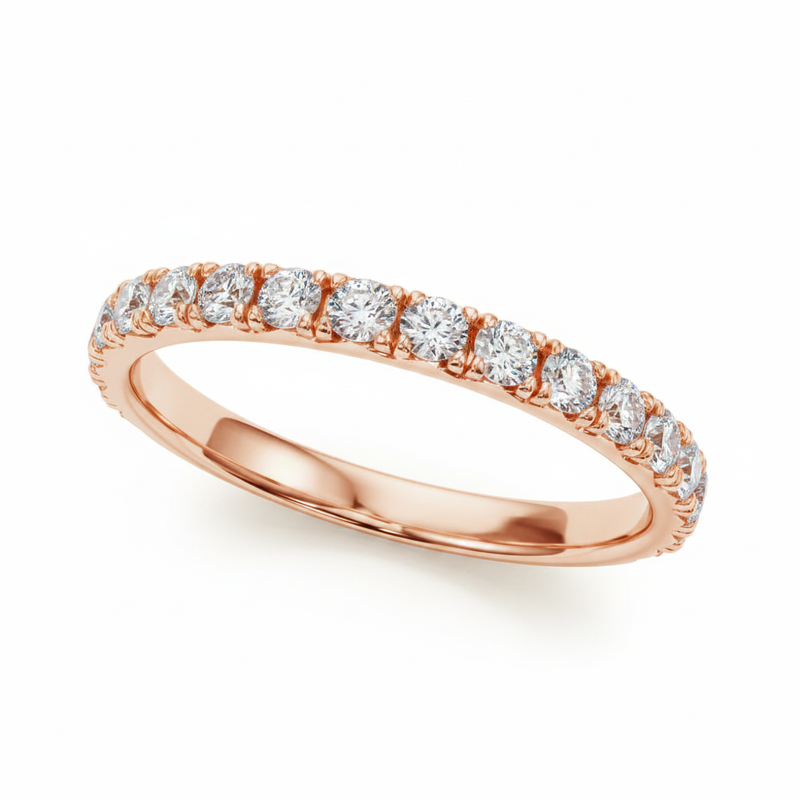3/8 ctw Straight Wedding Band — Rose Gold