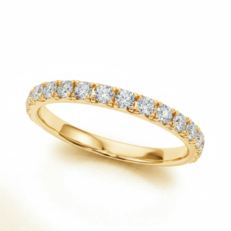 3/8 ctw Straight Wedding Band — Yellow Gold