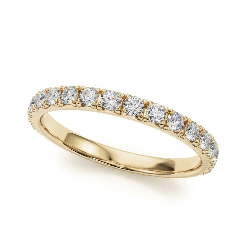 3/8 ctw Straight Wedding Band — Yellow Gold