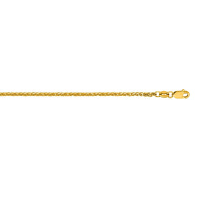 14K Gold 1.8mm Square Wheat Chain 
