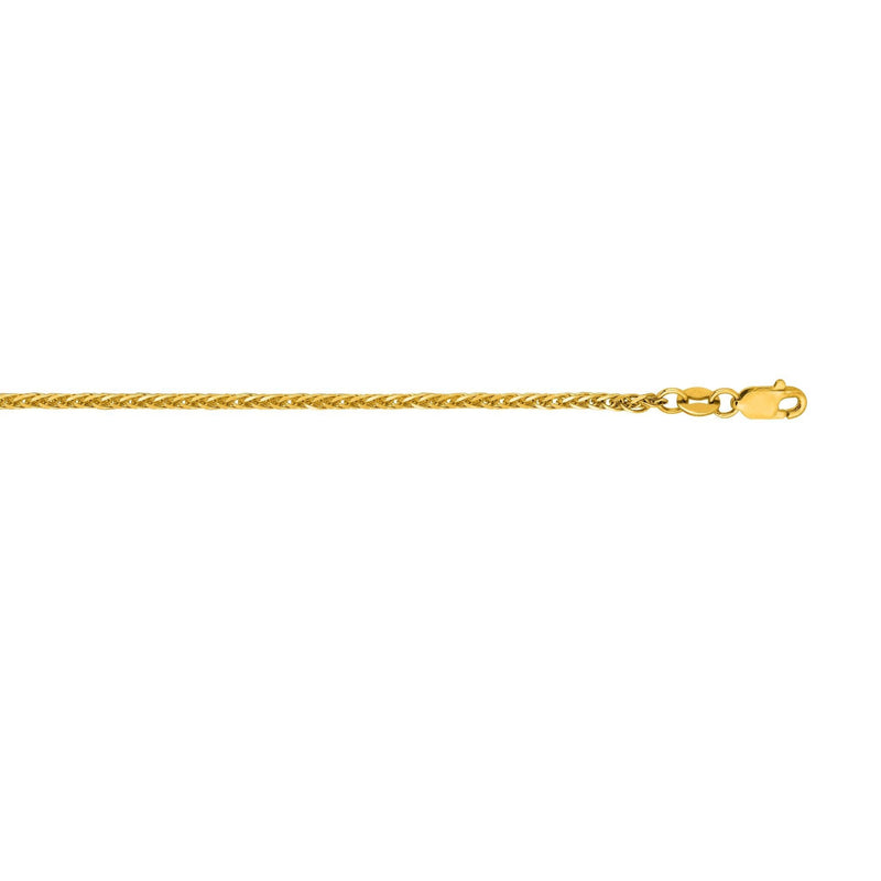 14K Gold 1.8mm Square Wheat Chain 