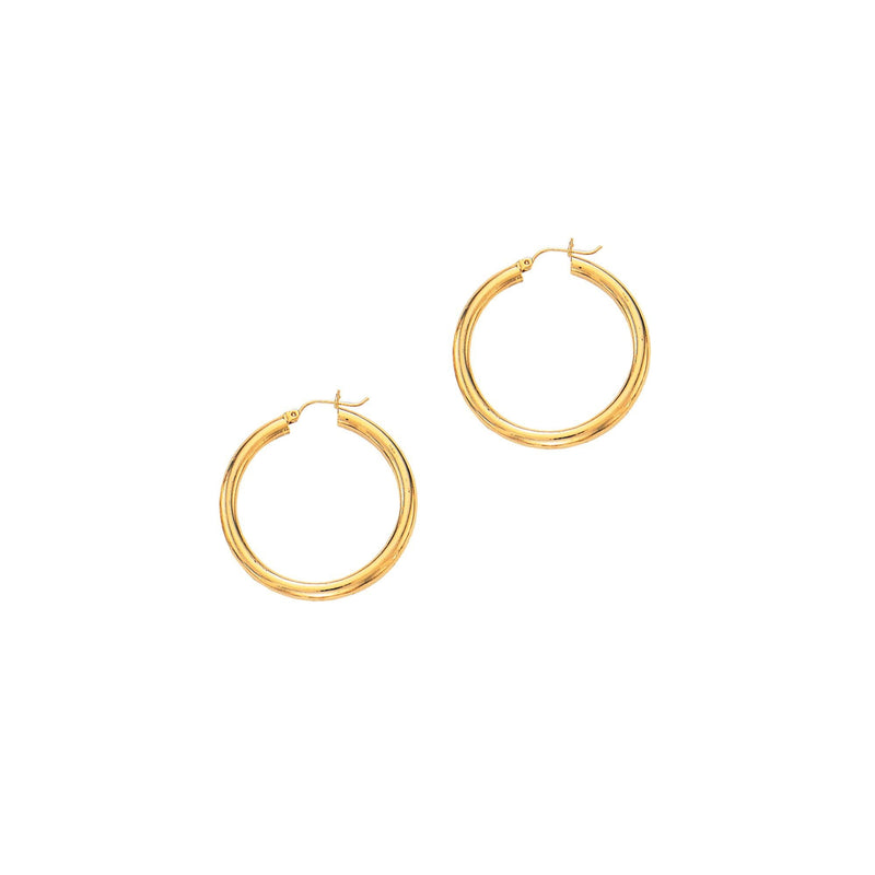 14K Gold 4x40mm Hoops