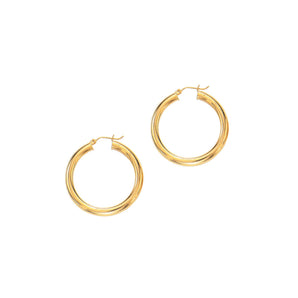 14K Gold 5x40mm Hoops
