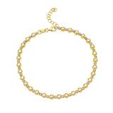14K Polished & Diamond Cut Bead Chain