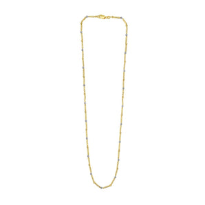 14K Two-Tone Bar & Bead Chain