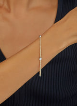 14K Heart Station Bead Bracelet