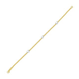 14K Heart Station Bead Bracelet