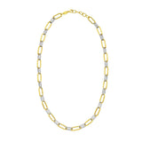 14K Two-tone Diamante Paperclip Chain