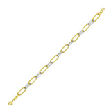 14K Two-tone Diamante Paperclip Chain