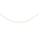14K Gold Pearl Station Scalloped Necklace