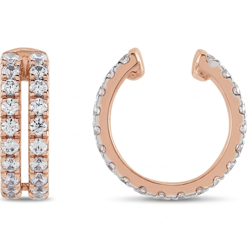 1/2 ctw The Avalon — Round Diamond Earrings — Rose Gold