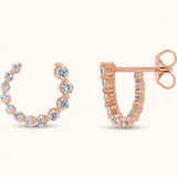 The Elowen — Round Diamond Earrings — Rose Gold