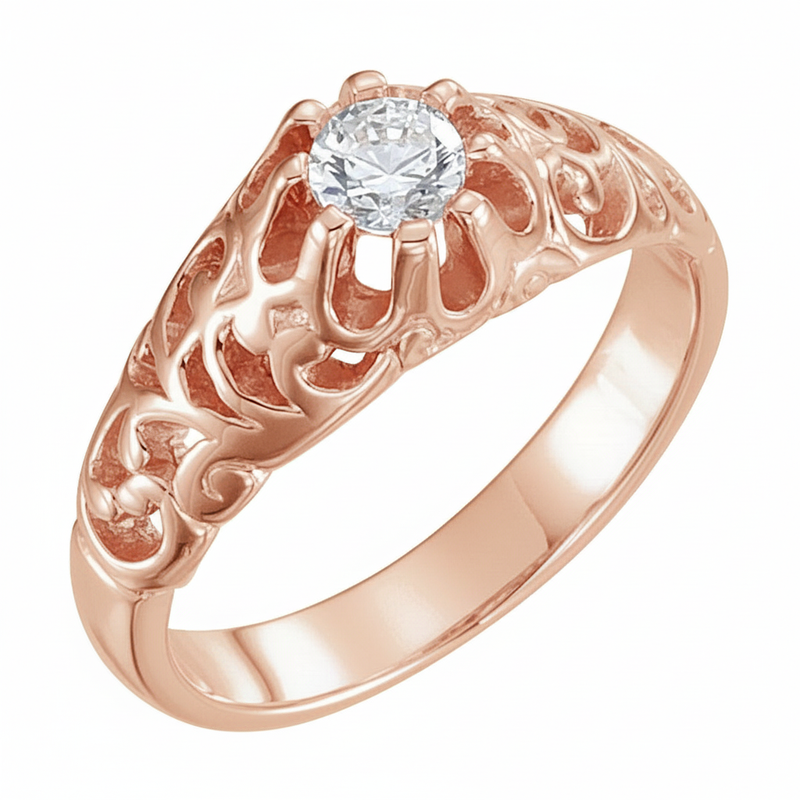 The Fern Wedding Band — Rose Gold