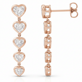 2 3/4 ctw The Halite — Heart Earrings — Rose Gold