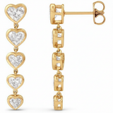 2 3/4 ctw The Halite — Heart Earrings — Yellow Gold