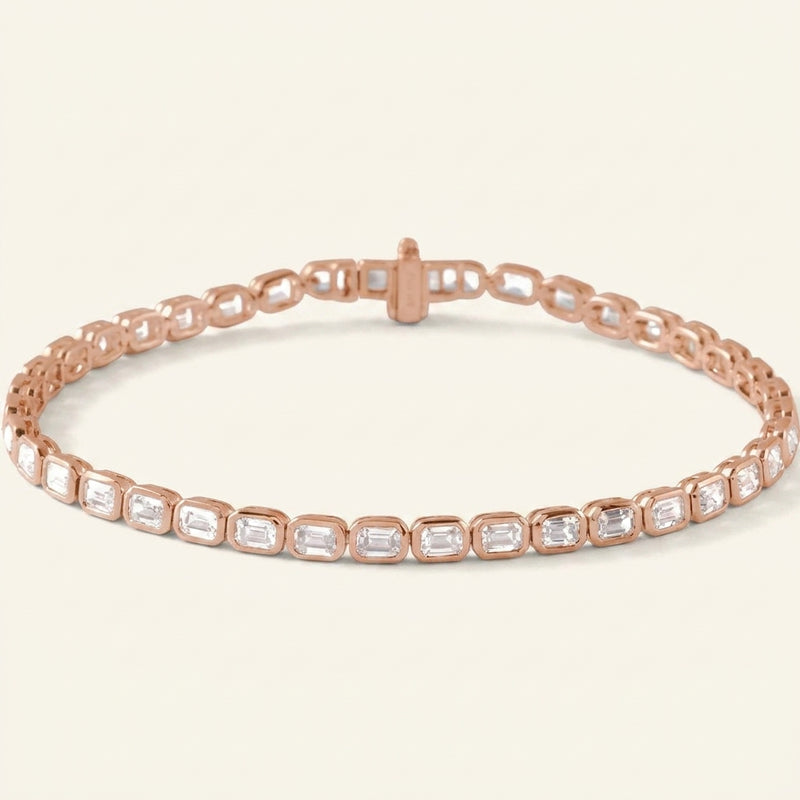 6 1/4 ctw The Io — Line Diamond Bracelet — Rose Gold