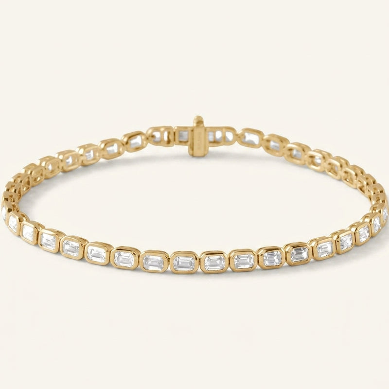 6 1/4 ctw The Io — Line Diamond Bracelet — Yellow Gold